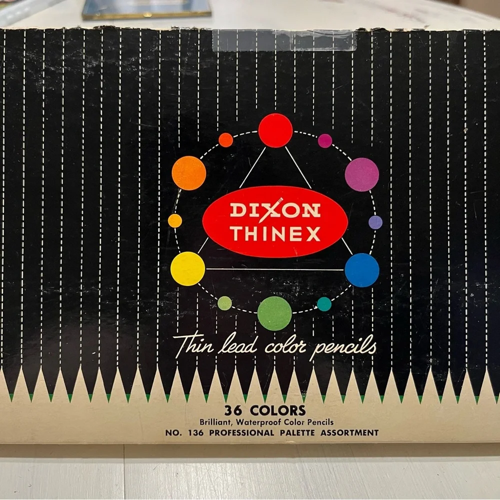 Vintage Dixon Thinex Thin Lead Colored Pencils Waterproof